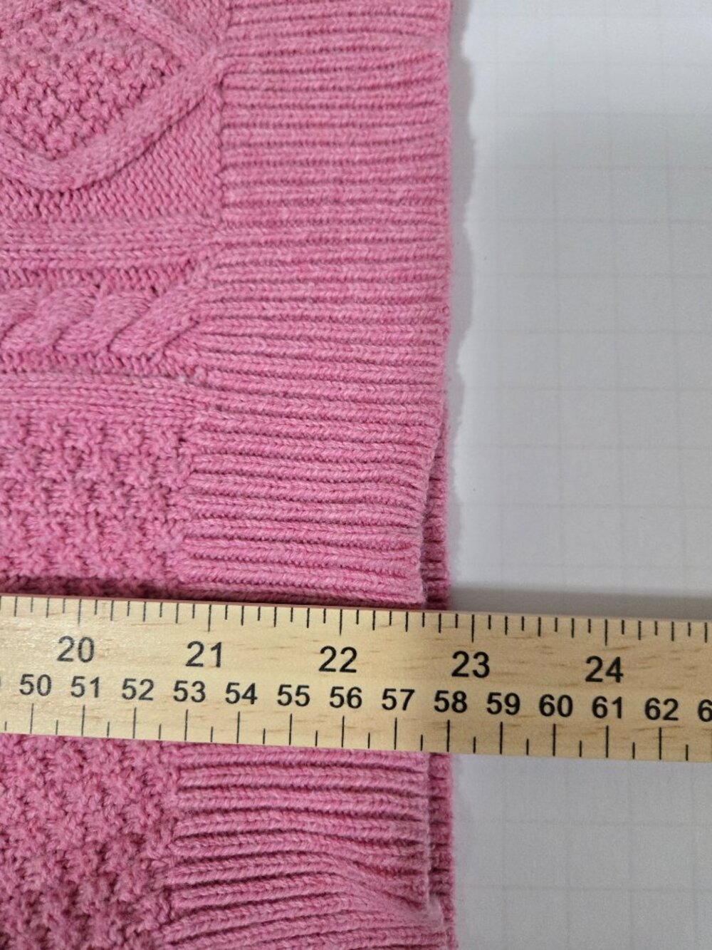 Chaps Pink Cable Knit Sweater Women's Medium Cotton Blend Preppy Cottagecore - Picture 6 of 7